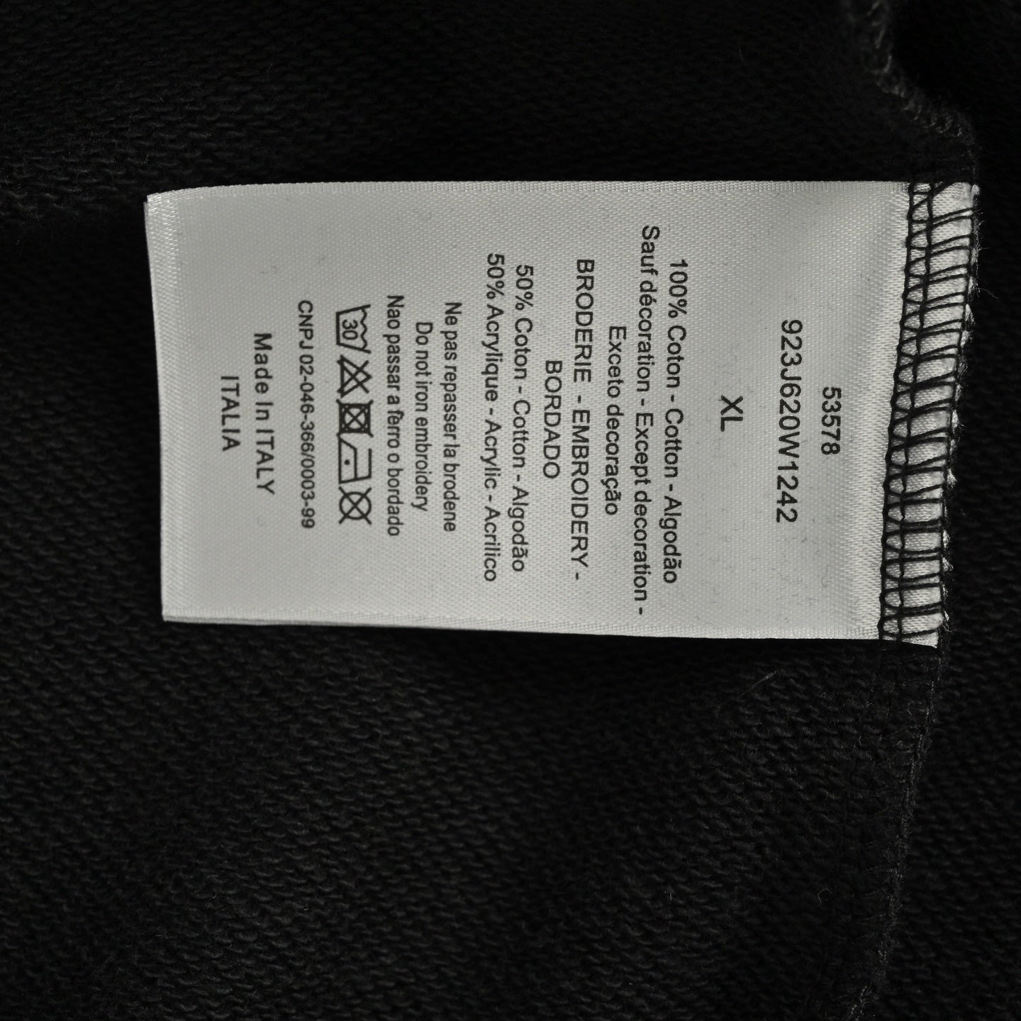25Fw embroidered block letter round neck sweatshirt