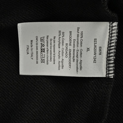 25Fw embroidered block letter round neck sweatshirt