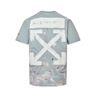 25ss Starry sky fireworks ink-splashed arrow print short sleeves