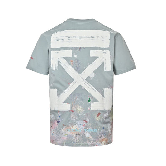 25ss Starry sky fireworks ink-splashed arrow print short sleeves