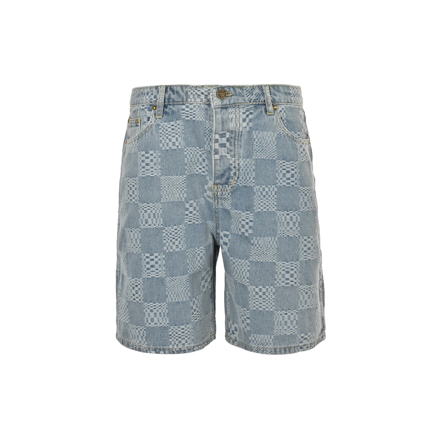 25ss checkerboard jacquard denim shorts