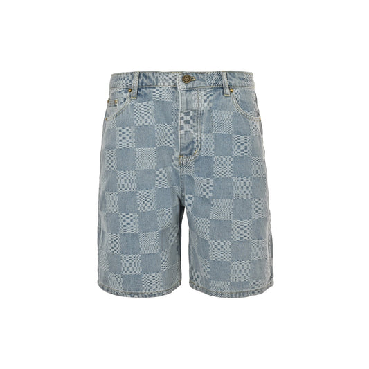 25ss checkerboard jacquard denim shorts