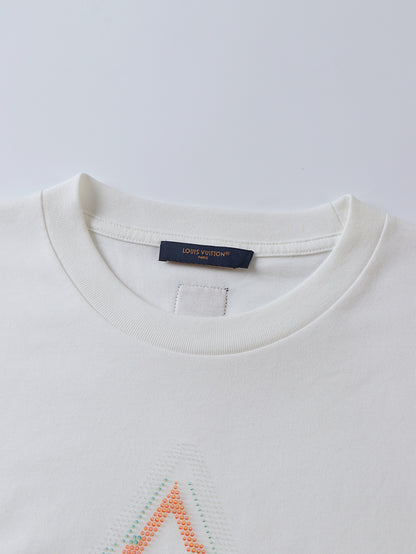 25ss Drop print round neck short sleeved T-shirt