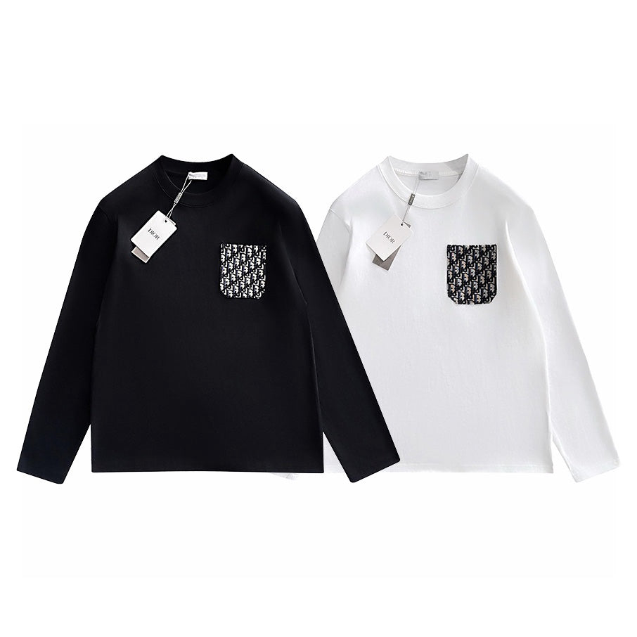 25 long-sleeved patch logo T-shirt