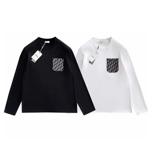 25 long-sleeved patch logo T-shirt