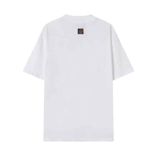25ss Handmade bead embroidered short sleeved T-shirt