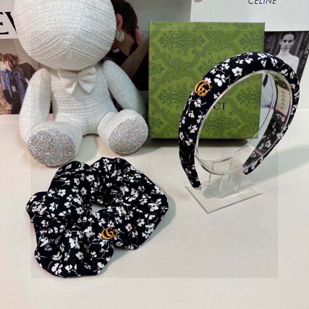 Floral Two-Piece Headband and Hair Tie Set