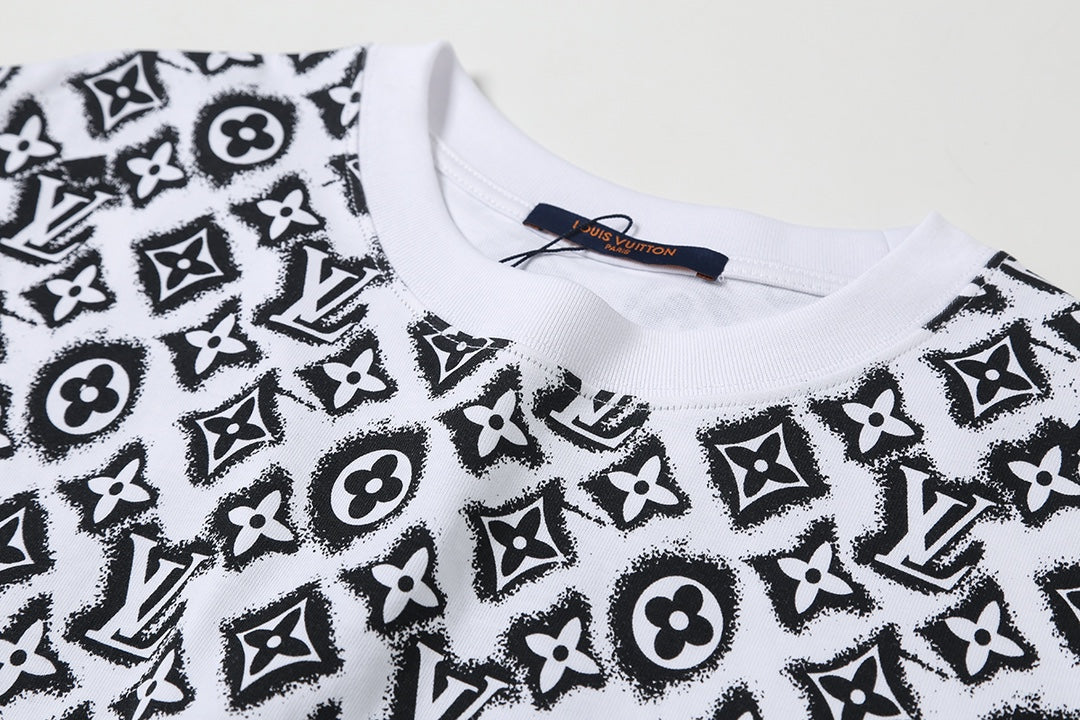 25ss Pixel dot matrix full printed short sleeved T-shirt