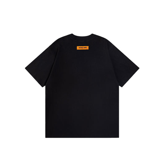 24ss Heavy Industry Nail Bead Letter Embroidered Short Sleeve T-shirt