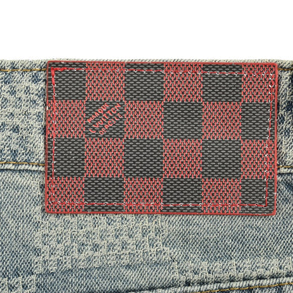 25SS checkerboard denim shorts