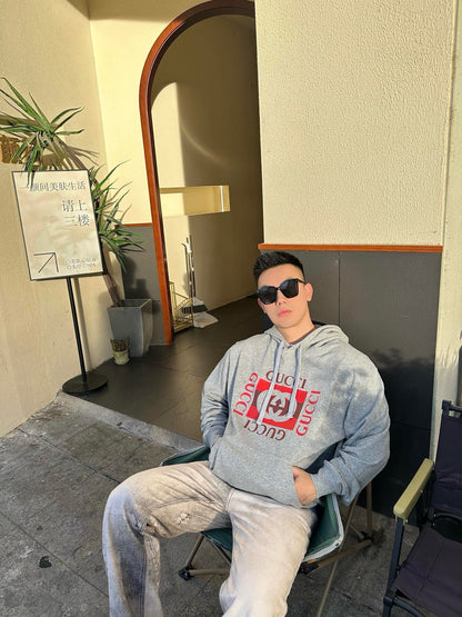 25FW block print hooded sweatshirt