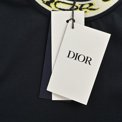 25 Neckline Letter Jacquard Webbing Short Sleeves