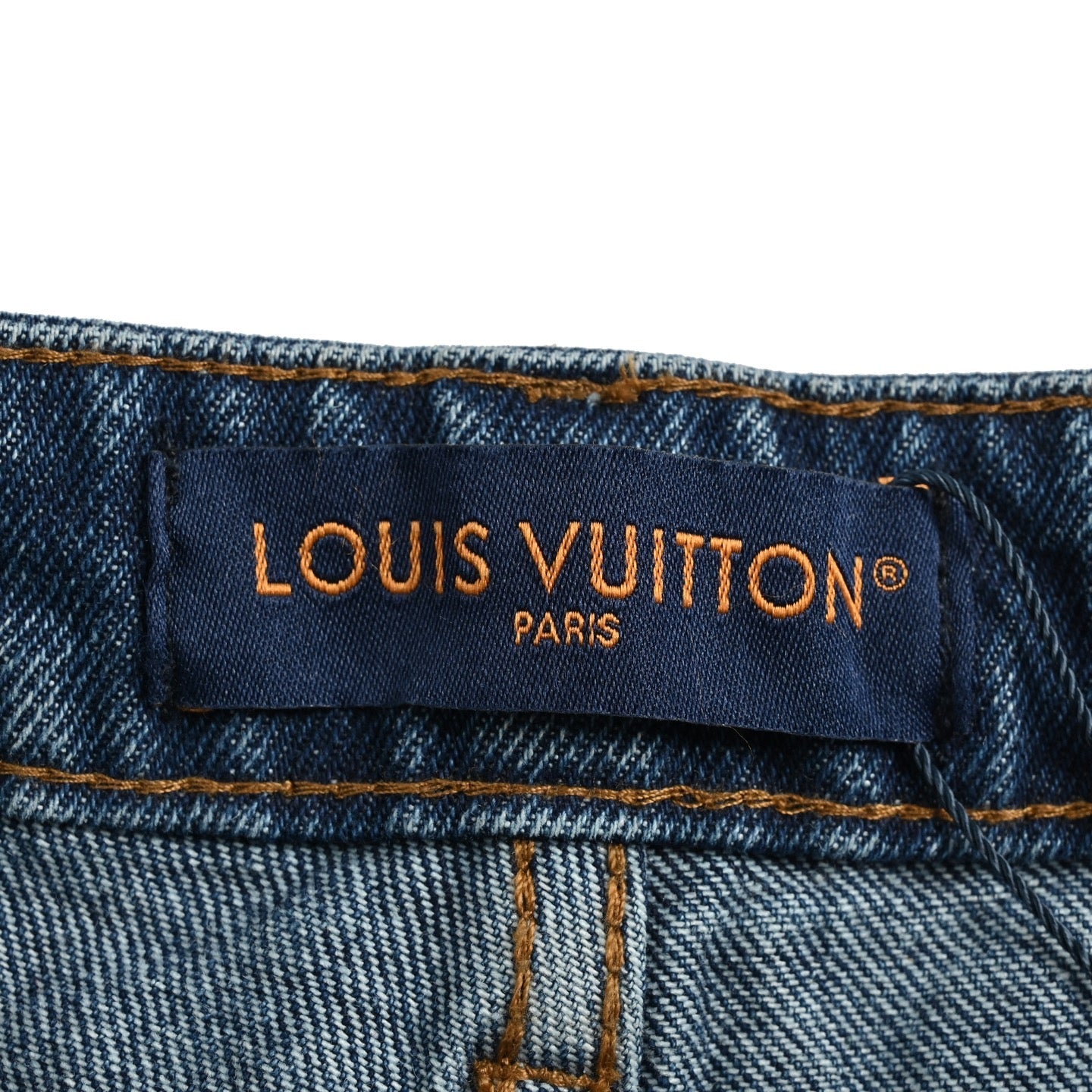 Sun dried faded washed denim jeans