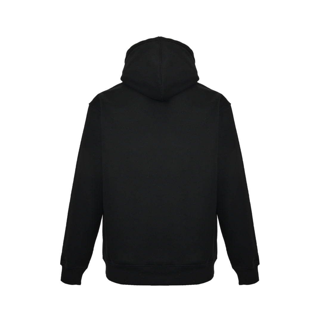 Tricolor embroidered patchwork hooded sweatshirt