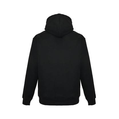 Tricolor embroidered patchwork hooded sweatshirt