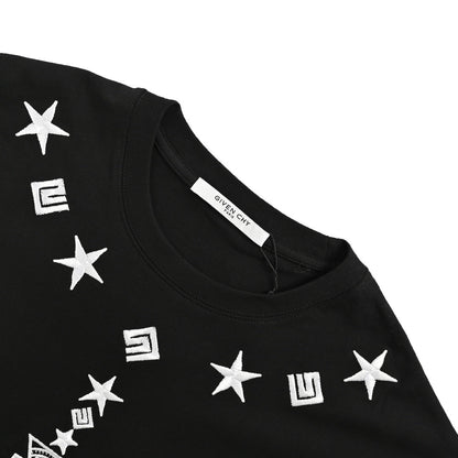 Five-pointed star necklace pendant embroidered short sleeves