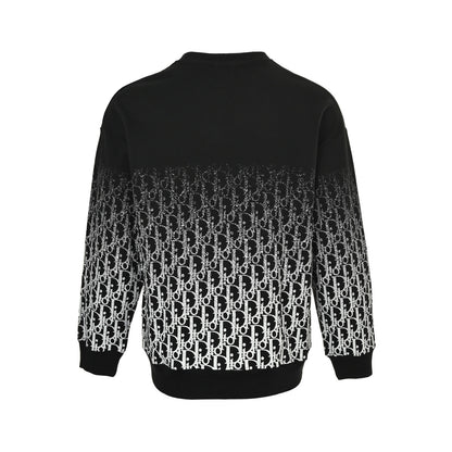 25Fw monogram gradient half-length print round neck sweatshirt