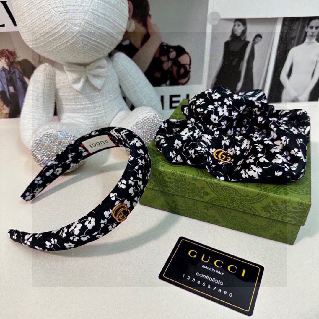 Floral Two-Piece Headband and Hair Tie Set