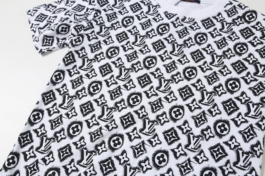 25ss Pixel dot matrix full printed short sleeved T-shirt