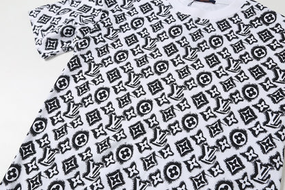 25ss Pixel dot matrix full printed short sleeved T-shirt