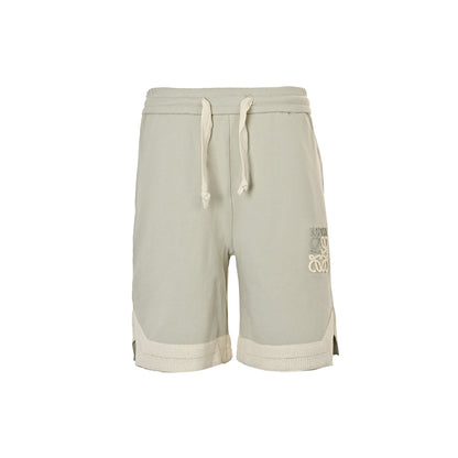 25 Color blocked woven woven ribbon embroidered shorts