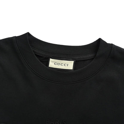 25ss denim sticker letter short sleeved shirt