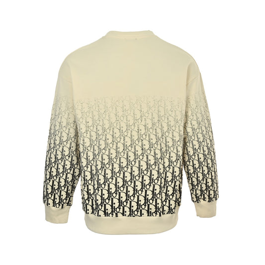 25Fw monogram gradient half-length print round neck sweatshirt