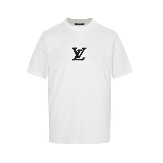 25ss front and back logo flocking print short sleeves