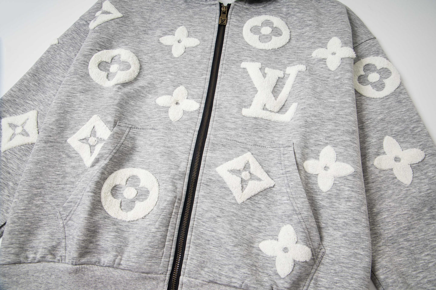 25ss Devoré Terry Embroidery Zippered Hooded Jacket