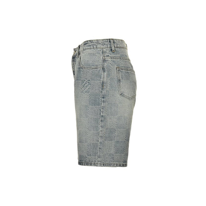 25SS checkerboard denim shorts