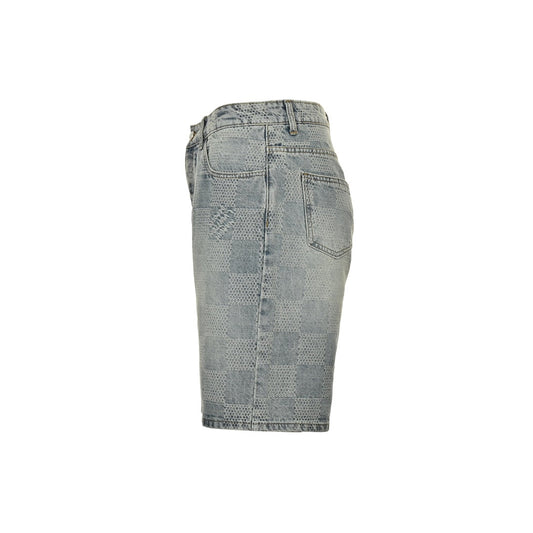 25SS checkerboard denim shorts