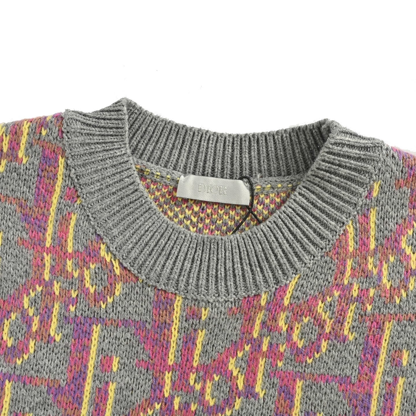 25Fw all-over print monogram jacquard crew neck sweater