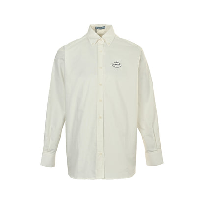 25Fw Round Label Embroidered Long-Sleeve Shirt