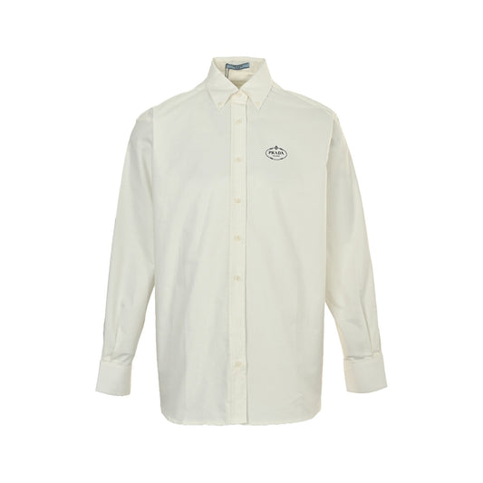 25Fw Round Label Embroidered Long-Sleeve Shirt