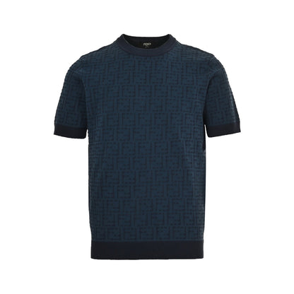 25ss full width FF jacquard knitted short sleeved shirt