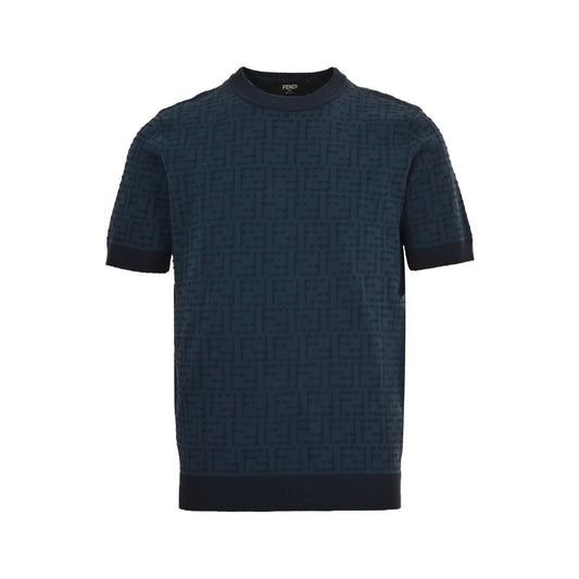 25ss full width FF jacquard knitted short sleeved shirt