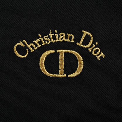 25ss CD gold thread embroidered letters Polo short sleeved shirt