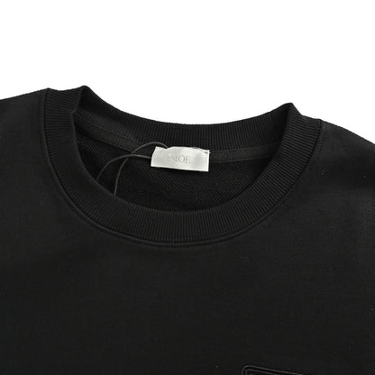 25Fw embroidered block letter round neck sweatshirt