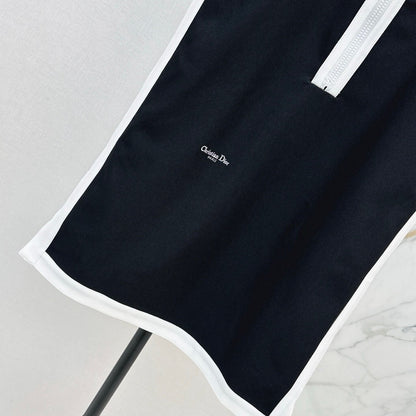 Contrast-Trim Sleeveless Sheath Dress