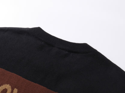 24SS early spring new jacquard knitted pullover short sleeved T-shirt.