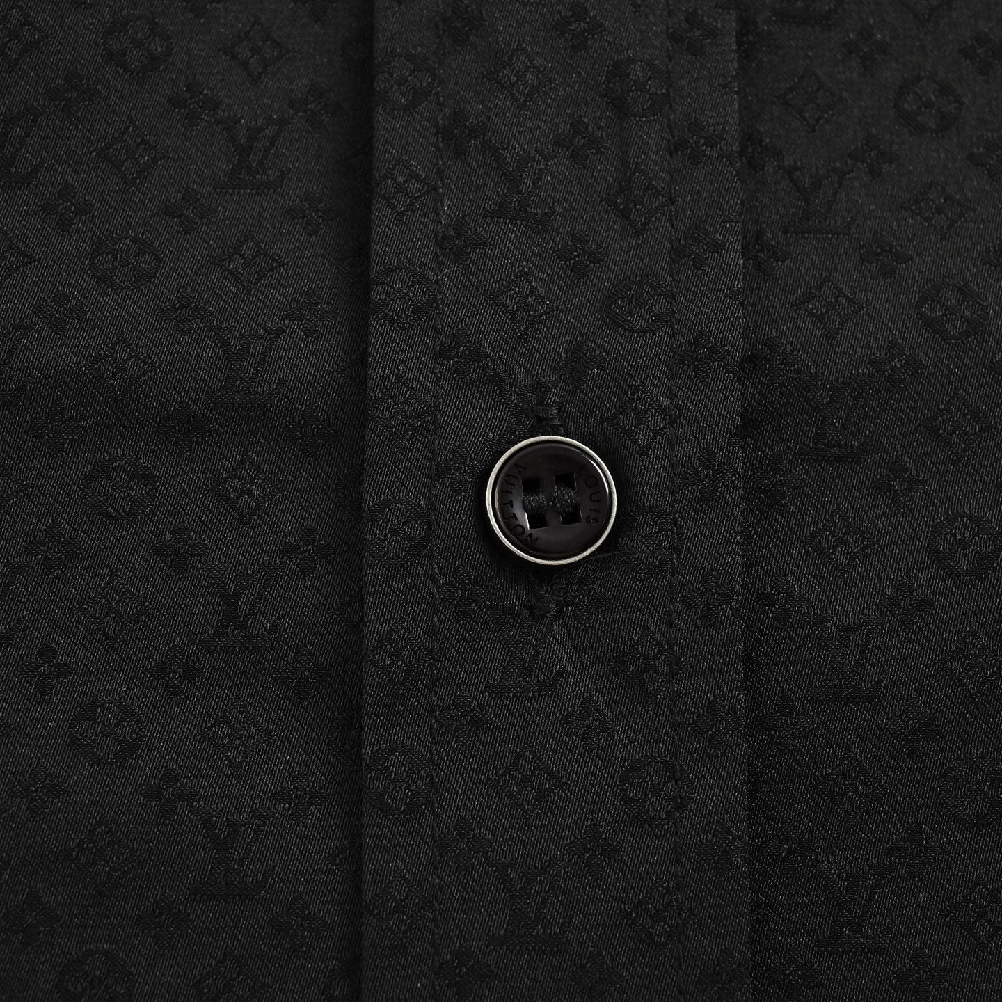 Jacquard shirt with dark pattern and monogram print