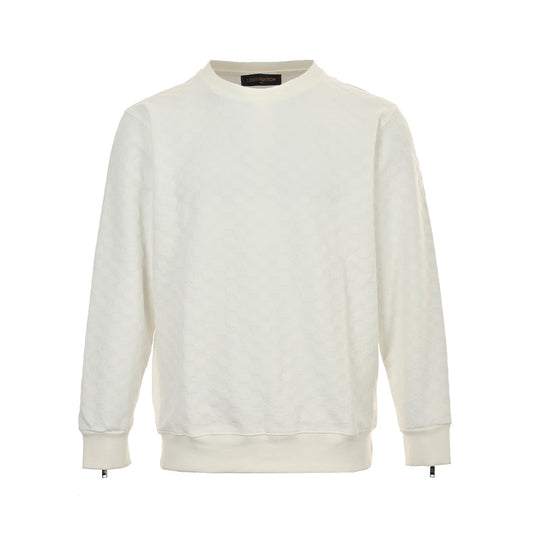 Dark pattern crew neck pullover sweatshirt