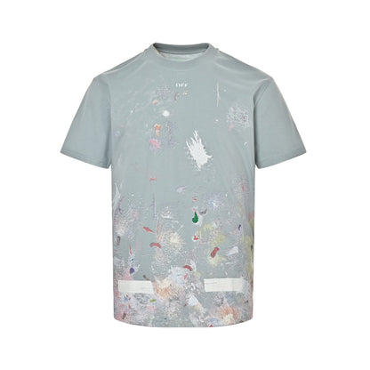 25ss Starry sky fireworks ink-splashed arrow print short sleeves
