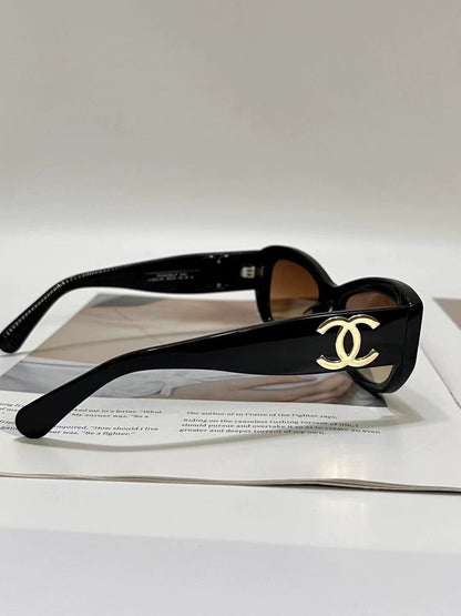 Black brown big C logo sunglasses