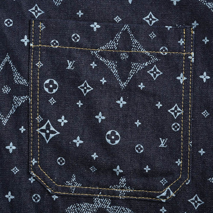 25ss full print vintage denim short sleeved shirt