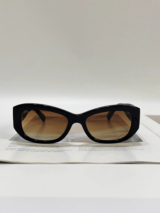 Black brown big C logo sunglasses