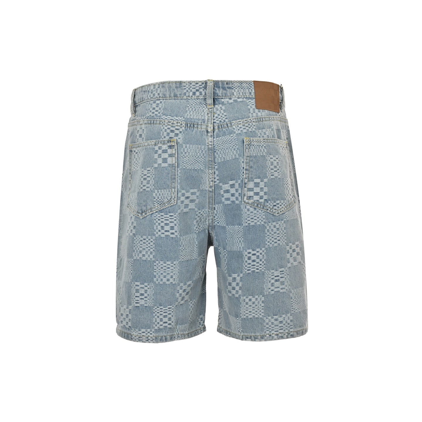 25ss checkerboard jacquard denim shorts