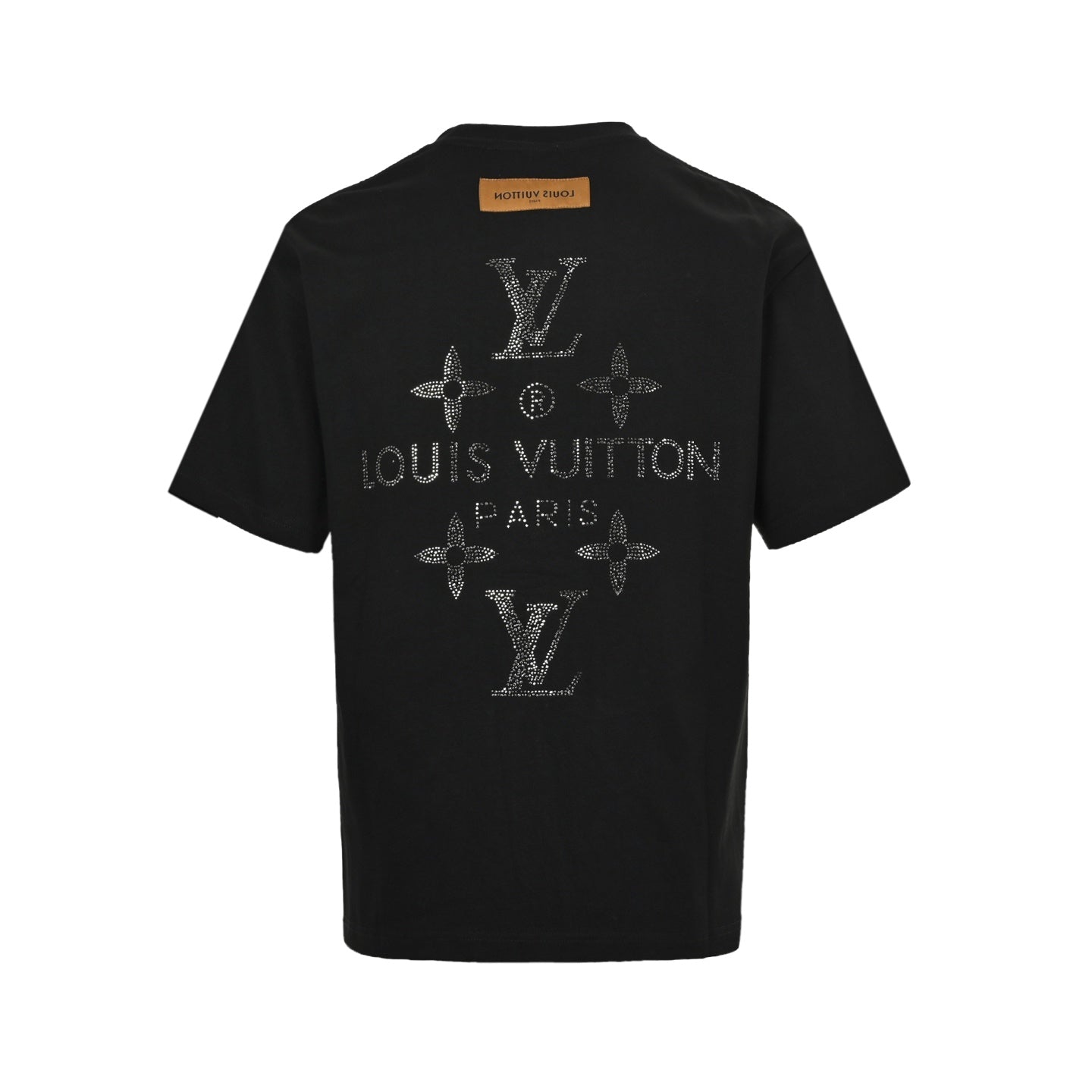25ss front and back letter logo rhinestone short sleeved shirt