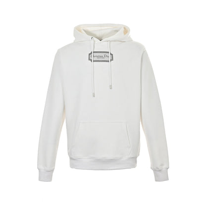 Embroidered silver logo hoodie