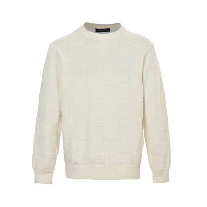 pin checkerboard knit sweater